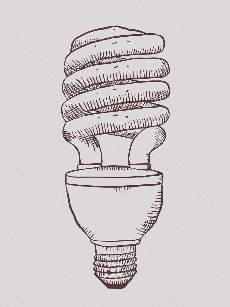 Энергосберегающая лампа рисунок