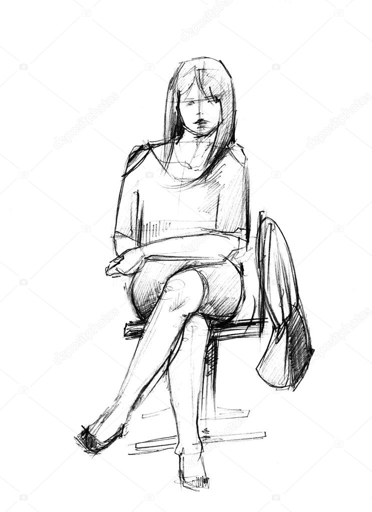 Рисовать человека сидящего на стуле