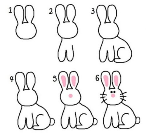 как нарисовать зайца2