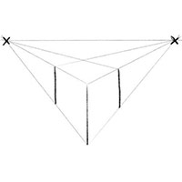 Рисуем объемный квадрат с двумя точками перспективы - Шаг 5: Нарисуйте направляющие