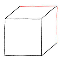Простой объемный квадрат - Шаг 3: Рисуем задние грани