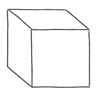 Как нарисовать объемный квадрат под разными углами - вариант 2