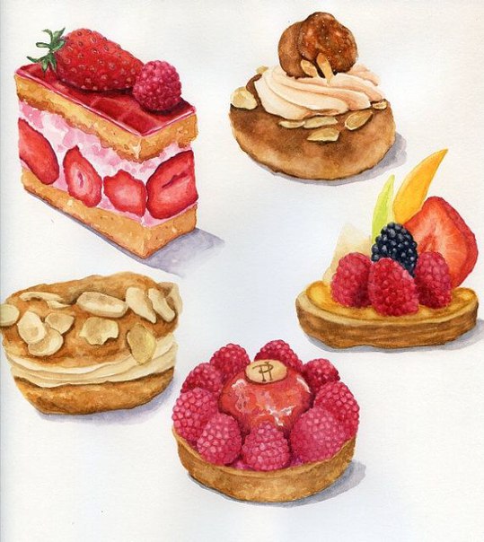 Картинки пирожных для срисовки