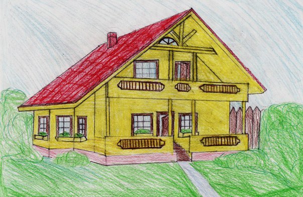 Как нарисовать старинный дом