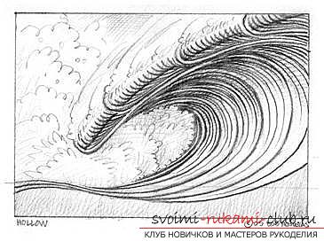 Урок рисования морской волны. Фото №19