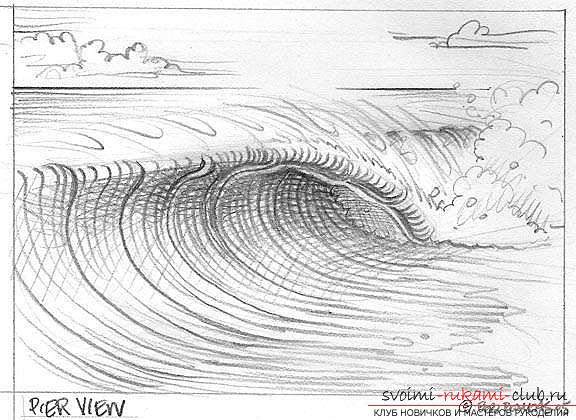 Урок рисования морской волны. Фото №13