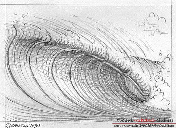 Урок рисования морской волны. Фото №14
