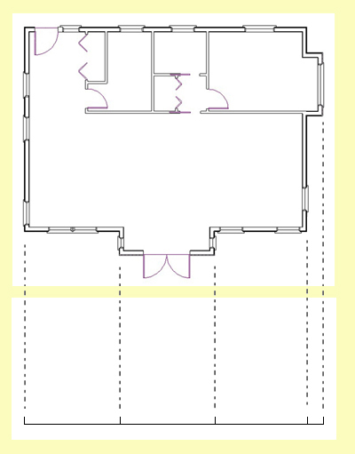 floor plan with front wall