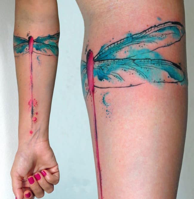 watercolor dragonfly tattoo dragonfly tattoo (3)