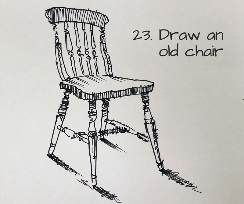 Draw an old chair - Easy drawing idea