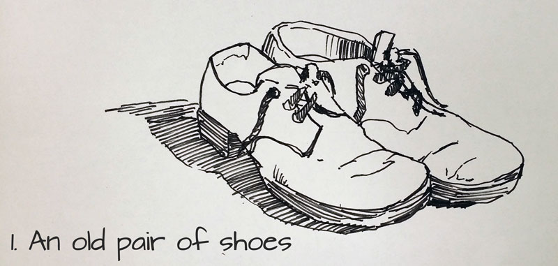 Drawing idea #1 - An old pair of shoes