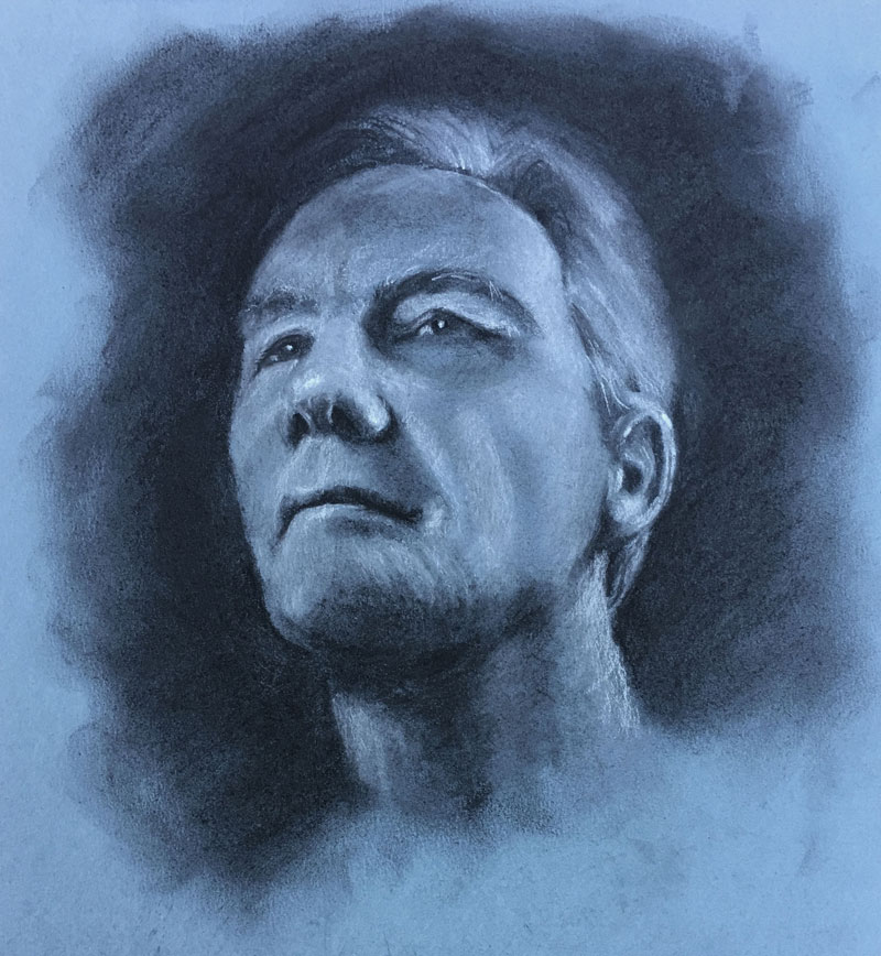 Charcoal portrait drawing
