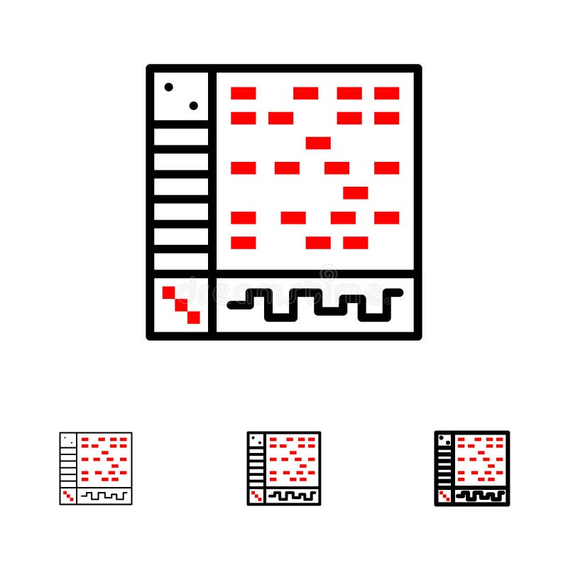 Ableton, Application, Audio, Computer, Draw Bold and thin black line icon set stock illustration Ableton, Application, Audio, Computer, Draw Bold and thin black line icon set stock illustration