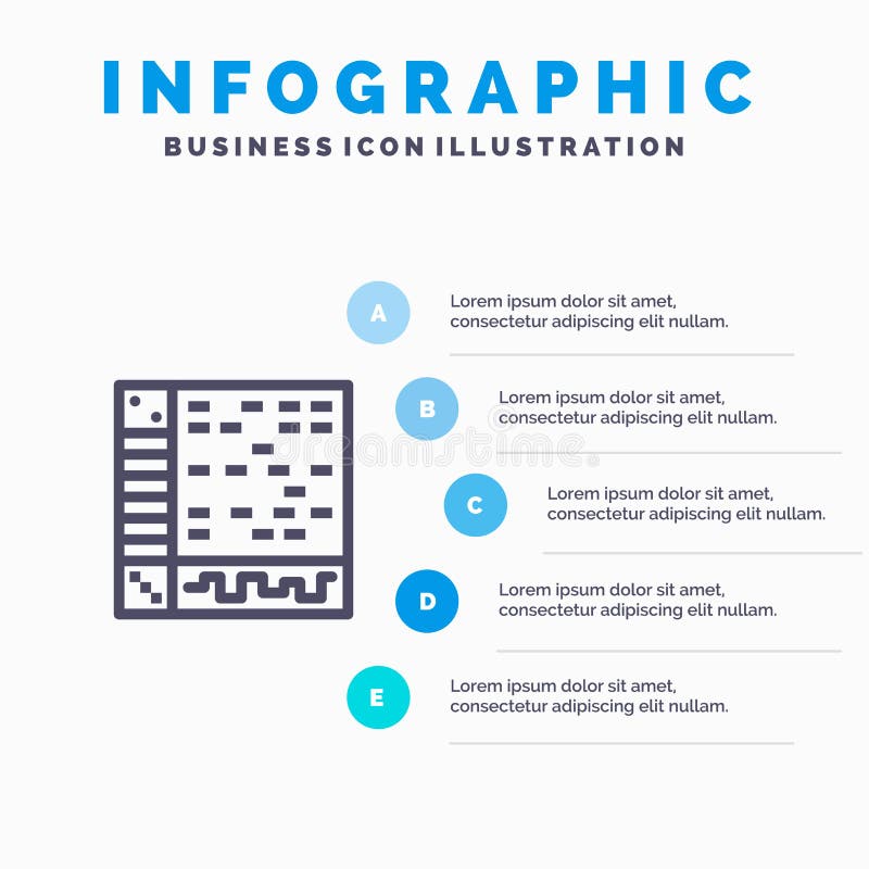 Ableton, Application, Audio, Computer, Draw Line icon with 5 steps presentation infographics Background stock illustration Ableton, Application, Audio, Computer, Draw Line icon with 5 steps presentation infographics Background stock illustration