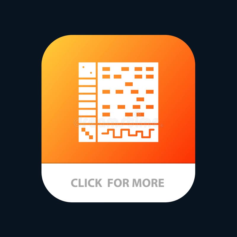 Ableton, Application, Audio, Computer, Draw Mobile App Button. Android and IOS Glyph Version vector illustration Ableton, Application, Audio, Computer, Draw Mobile App Button. Android and IOS Glyph Version vector illustration