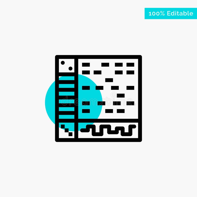 Ableton, Application, Audio, Computer, Draw turquoise highlight circle point Vector icon royalty free illustration Ableton, Application, Audio, Computer, Draw turquoise highlight circle point Vector icon royalty free illustration