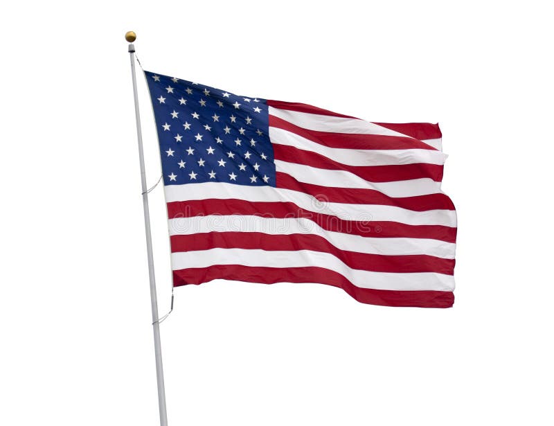 American flag isolated on white with clipping path stock photography American flag isolated on white with clipping path stock photography