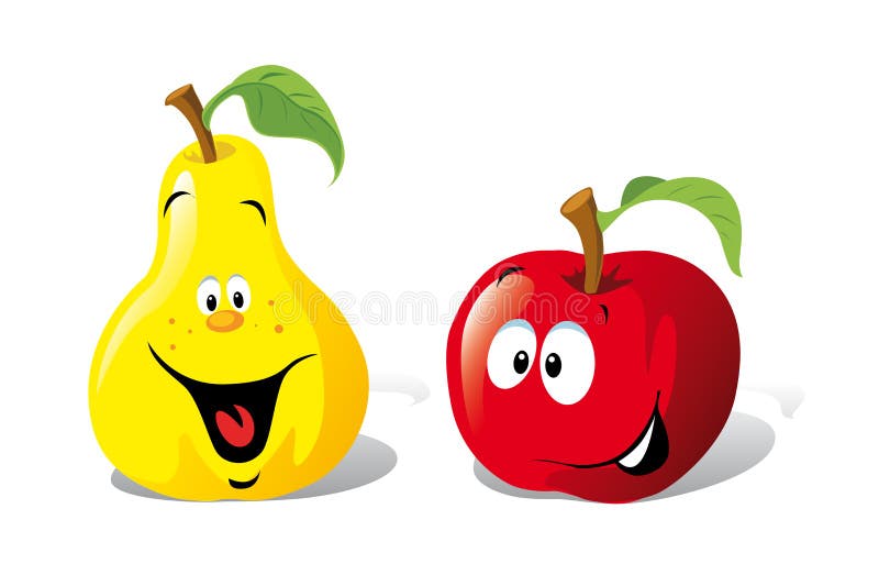 Apple and pear vector illustration