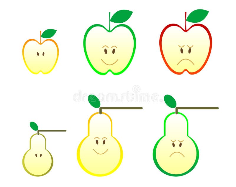 Apple and pear icons stock illustration
