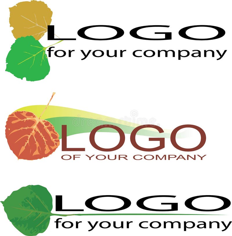 Aspen Leaf Logos. Vector set of aaspen leaf styled logos royalty free illustration Aspen Leaf Logos. Vector set of aaspen leaf styled logos royalty free illustration