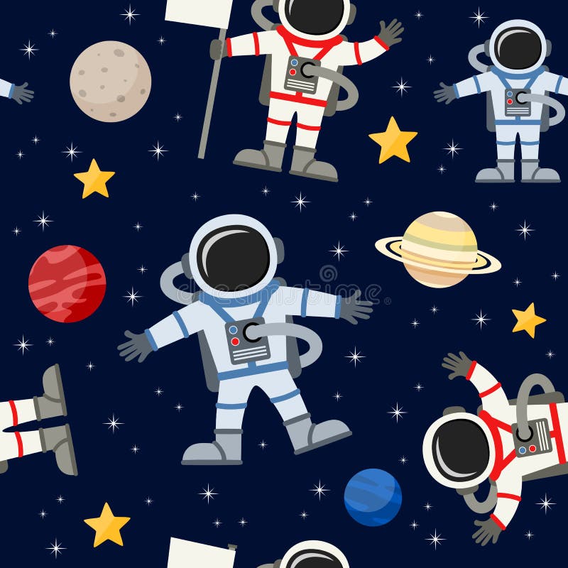Astronauts Spacemen Seamless Pattern stock illustration Astronauts Spacemen Seamless Pattern stock illustration
