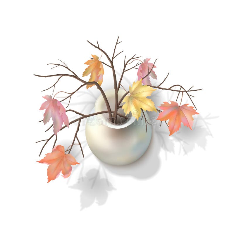 Autumn Branches in a Vase vector illustration
