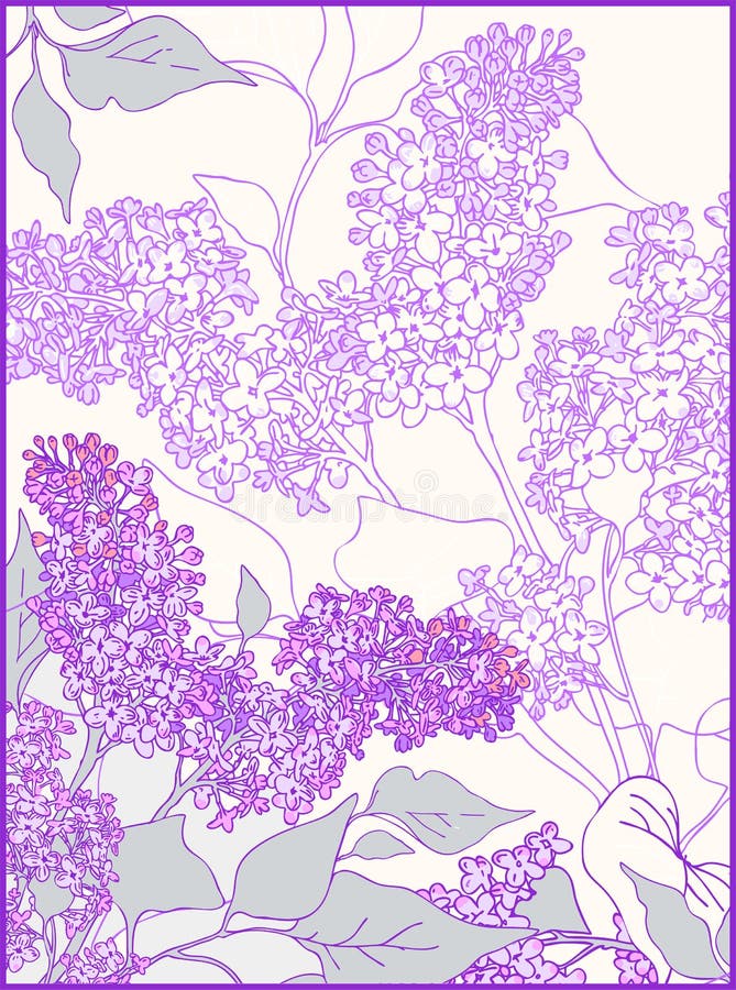 Backgrounds, flowers, branch of lilac. Backgrounds, flowers. Branch of lilac stock illustration