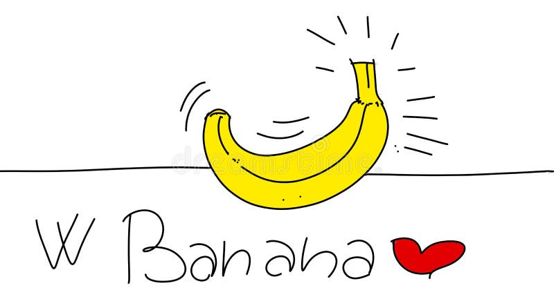 A banana Colorful drawings in pop art style. Colorful drawings in pop art style vector illustration