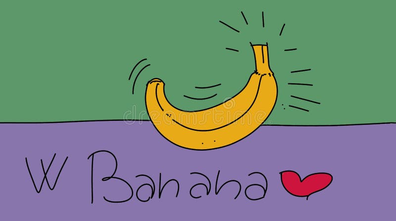 A banana Colorful drawings in pop art style. Colorful drawings in pop art style royalty free illustration