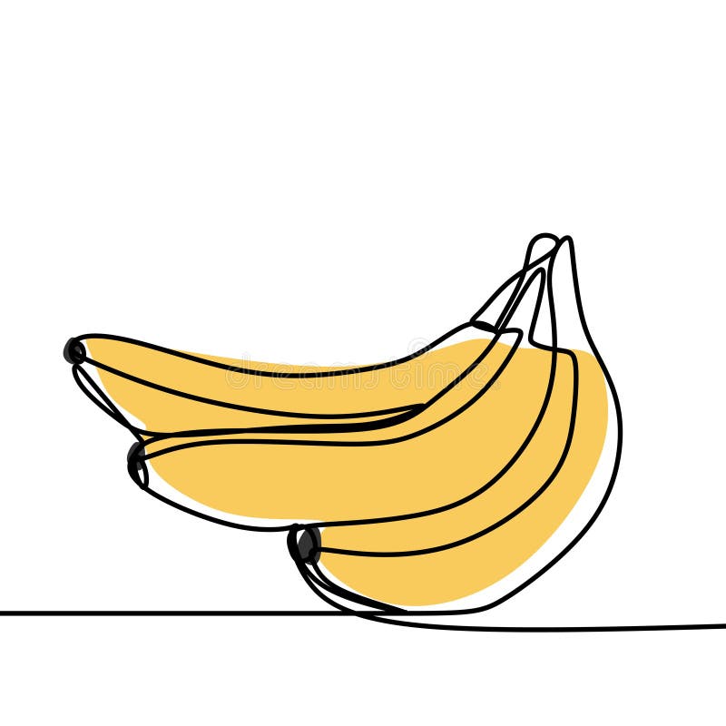 Banana continuous line art drawing vector illustration minimalist design royalty free illustration