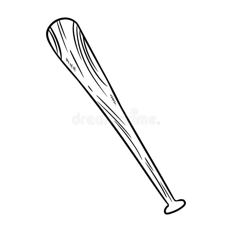 Baseball bat doodle hand drawn sketch image. Baseball bat doodle hand drawn sketch stock illustration