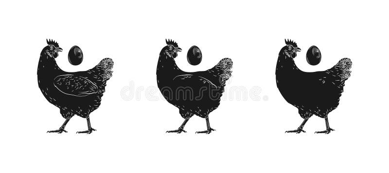 Chicken shop or farm logotype. Vector illustration. Chicken shop or farm sign or logotype. Vector illustration. 3 stages – 3 variation of wings. Can be part royalty free illustration