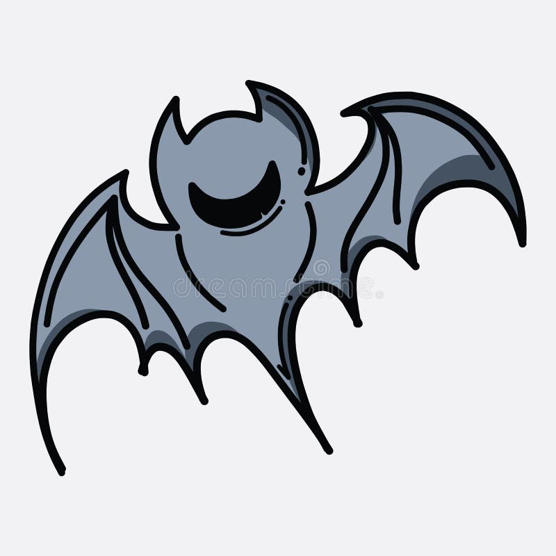 Bat doodle color vector icon. Drawing sketch illustration hand drawn line eps10. Bat doodle color vector icon. Drawing sketch illustration hand drawn line vector illustration