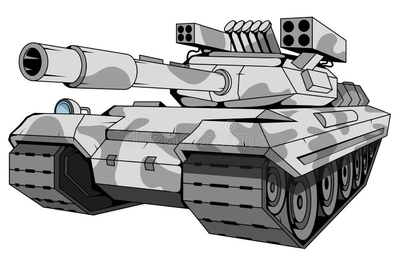 Battle tank vector, combat tank drawing, military tank in camouflage colors. Vector graphics to design vector illustration