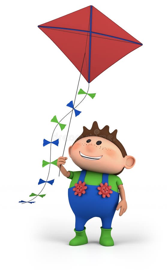 Boy flying a kite stock illustration Boy flying a kite stock illustration