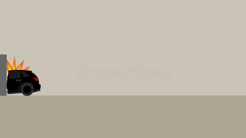 Car accident on a wall vector illustration Car accident on a wall vector illustration
