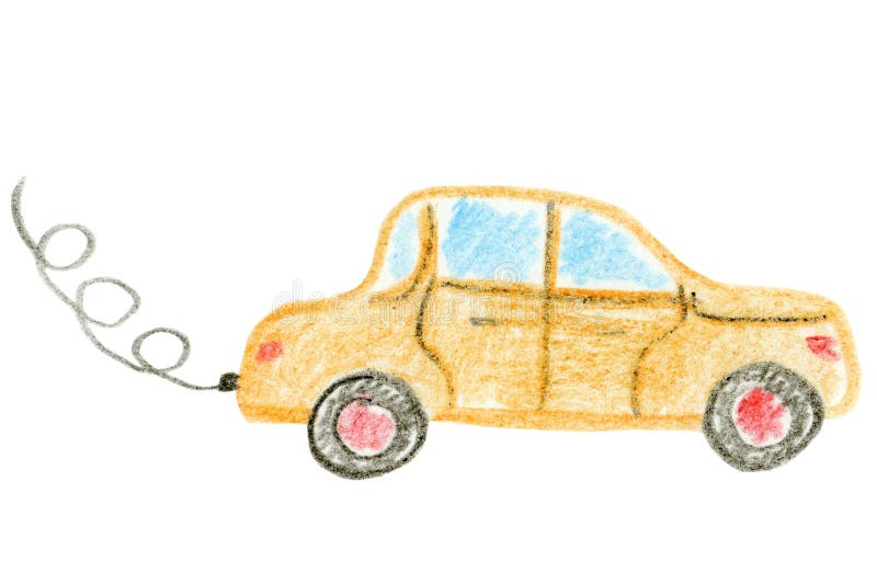 Car isolated on a white background, children