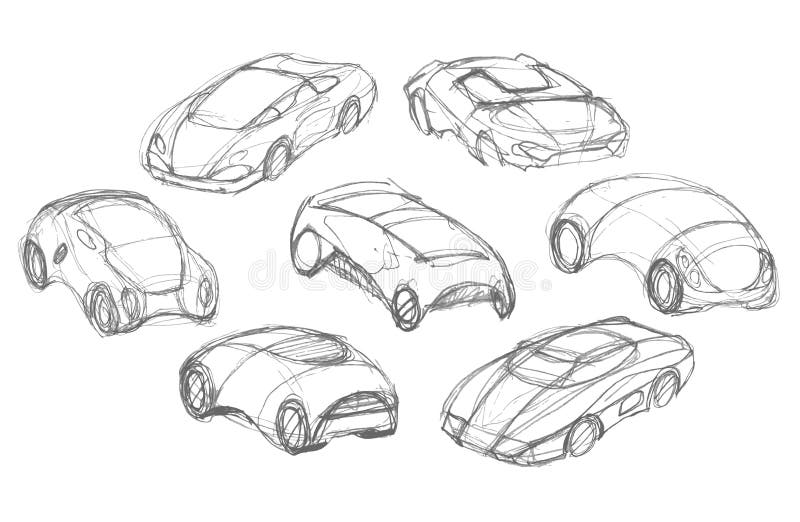 Cars. Set of car design. Pencil drawing sketch. Vector illustration vector illustration