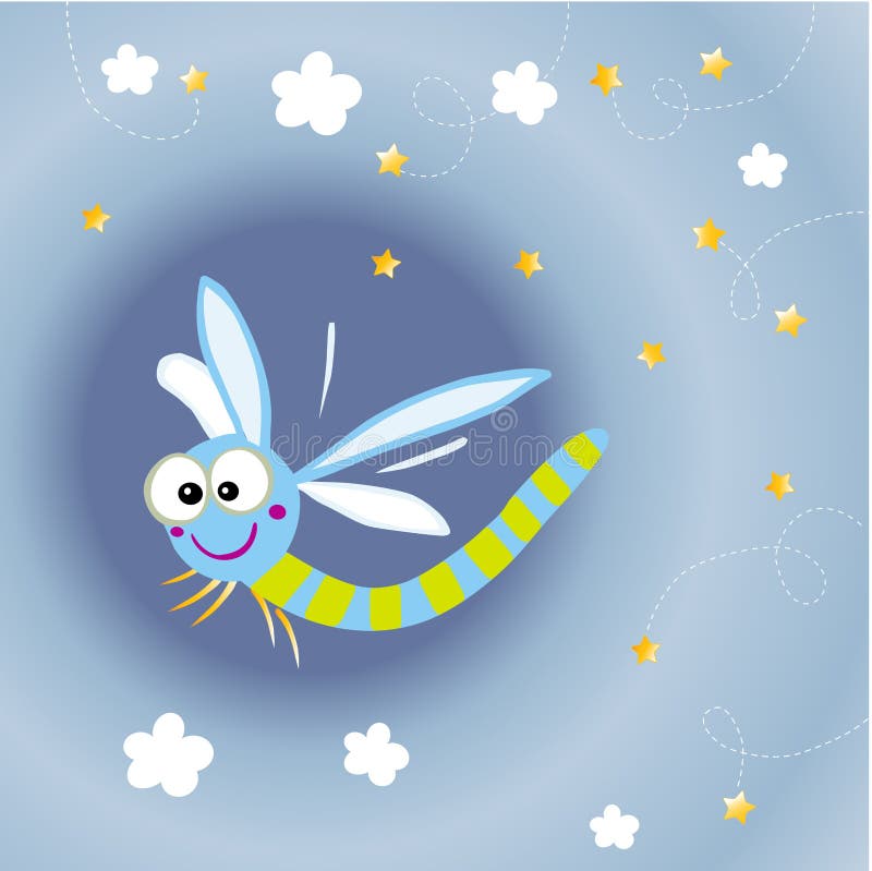 Cartoon dragonfly vector illustration