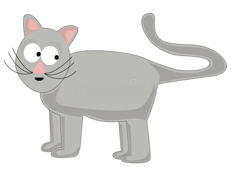 Cartoon gray cat stock illustration