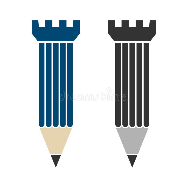 Castle Pencil Logo Template Illustration Design. Vector EPS 10. Castle Pencil Logo Template Illustration Design. Editable Vector EPS 10 stock illustration
