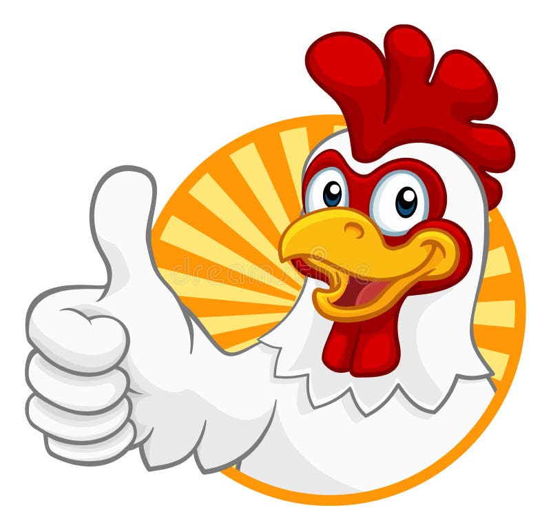 Chicken Cartoon Rooster Cockerel Character royalty free illustration