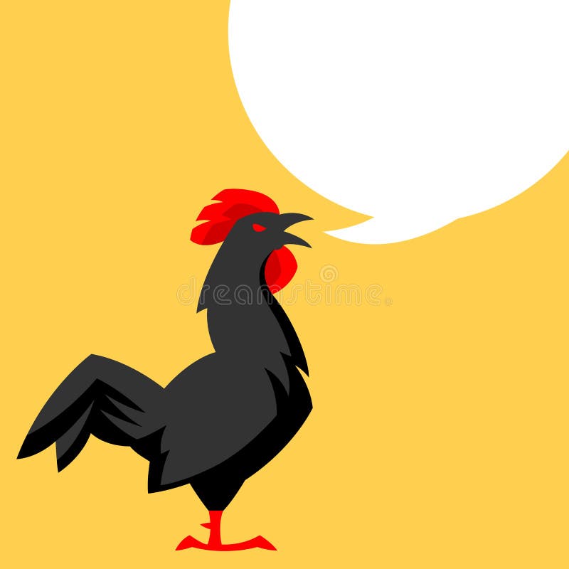Chicken emblem. Stylized illustration of black stock illustration