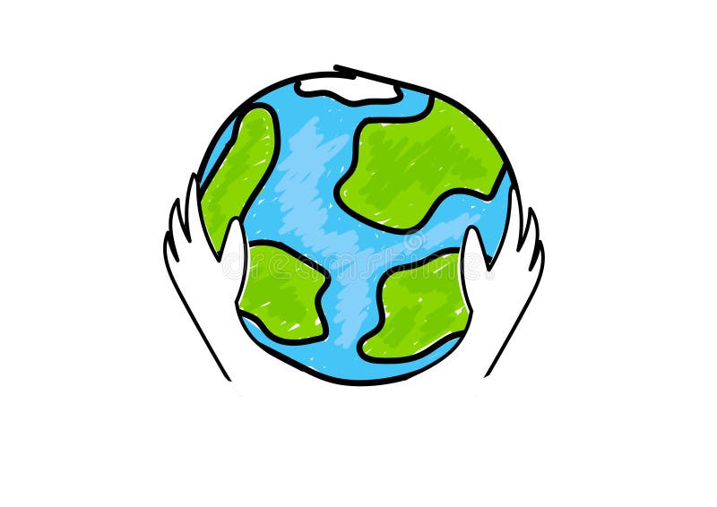 Child`s drawing of the planet Earth vector illustration Child`s drawing of the planet Earth vector illustration