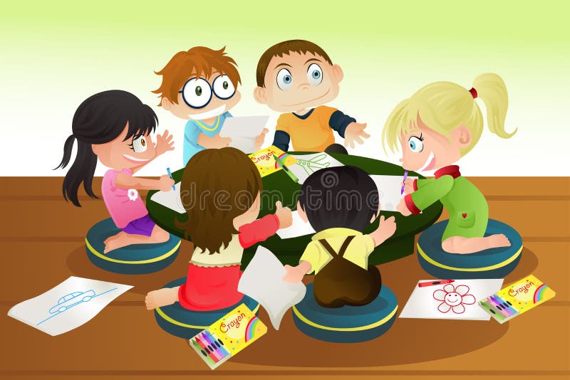 Children drawing vector illustration Children drawing vector illustration