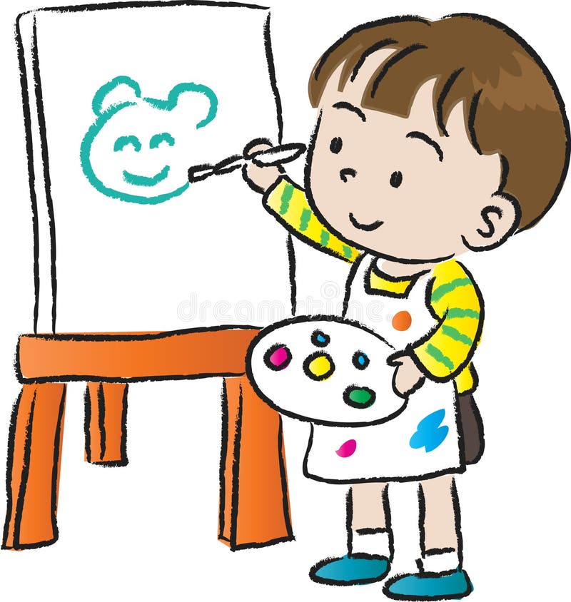 Children drawing stock illustration Children drawing stock illustration