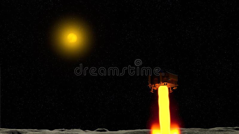 China`s Chang e 4 lunar probe and Yutu 2 Lunar rover landing on the surface of the moon on January 3, 2019 vector illustration China`s Chang e 4 lunar probe and Yutu 2 Lunar rover landing on the surface of the moon on January 3, 2019 vector illustration