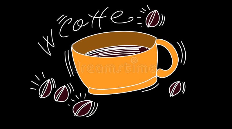 In a cup of coffeeColorful drawings in pop art style. Colorful drawings in pop art style royalty free illustration