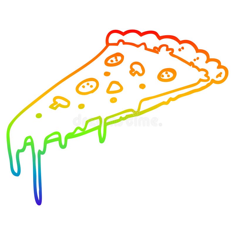 A creative rainbow gradient line drawing cartoon pizza slice. An original creative rainbow gradient line drawing cartoon pizza slice royalty free illustration A creative rainbow gradient line drawing cartoon pizza slice. An original creative rainbow gradient line drawing cartoon pizza slice royalty free illustration