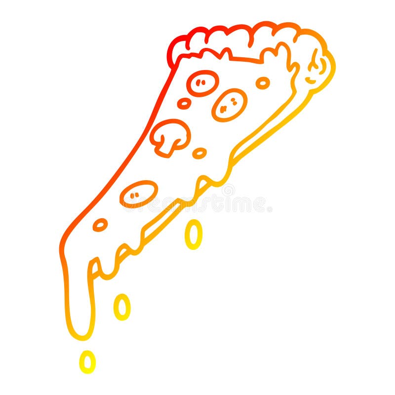 A creative warm gradient line drawing cartoon pizza slice. An original creative warm gradient line drawing cartoon pizza slice vector illustration A creative warm gradient line drawing cartoon pizza slice. An original creative warm gradient line drawing cartoon pizza slice vector illustration